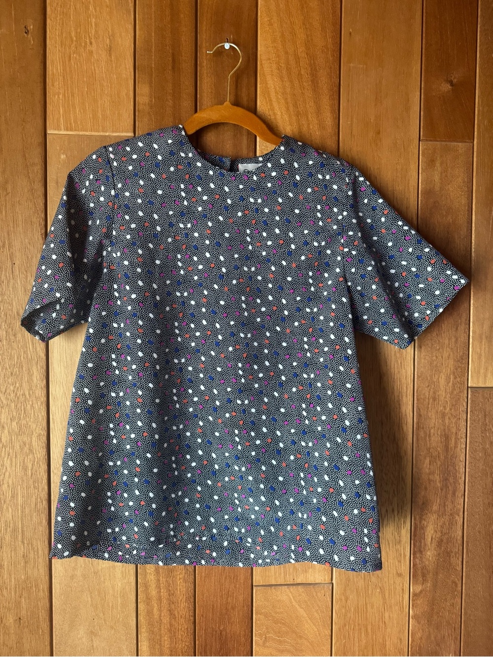 Oscar de la Renta Vintage Patterned Short-Sleeve Top